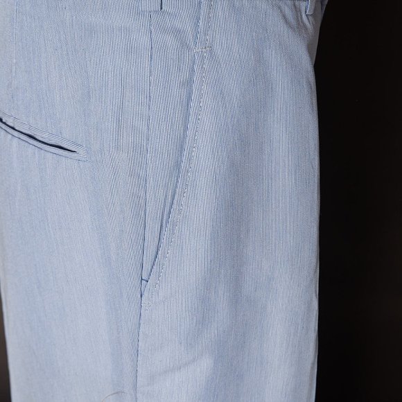 1980s Blue Pin Stripe Deadstock Pants - Picture 5 of 11